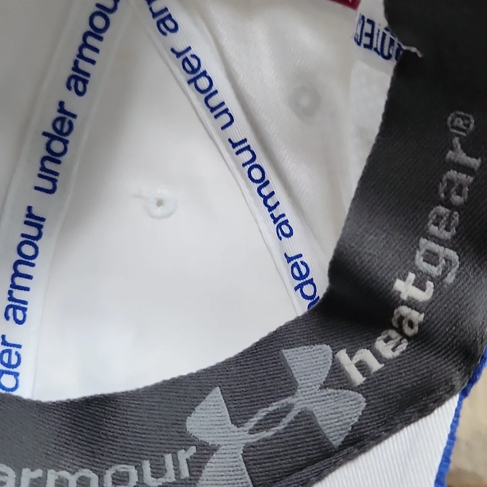 Women's Under Armour Heat Gear Ball Cap Hat White Blue - OS